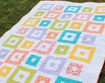 Shuffle-blok strokenquiltpatroon van 2-1 / 2" - meerdere maten - ledikant, schoot, volledig - gedrukt patroon