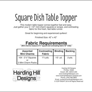 Square Dish Modern Quilted Table Topper PDF Version image 2