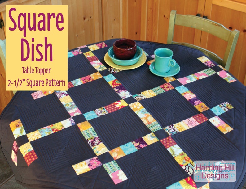 Square Dish Modern Quilted Table Topper PDF Version image 1