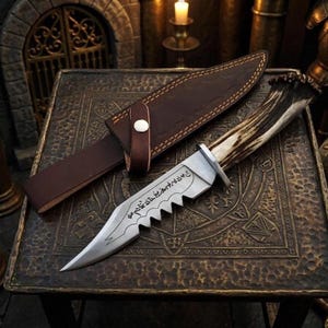 Supernatural Ruby's Messer Replika: Hirschgeweih Griff, Lederscheide