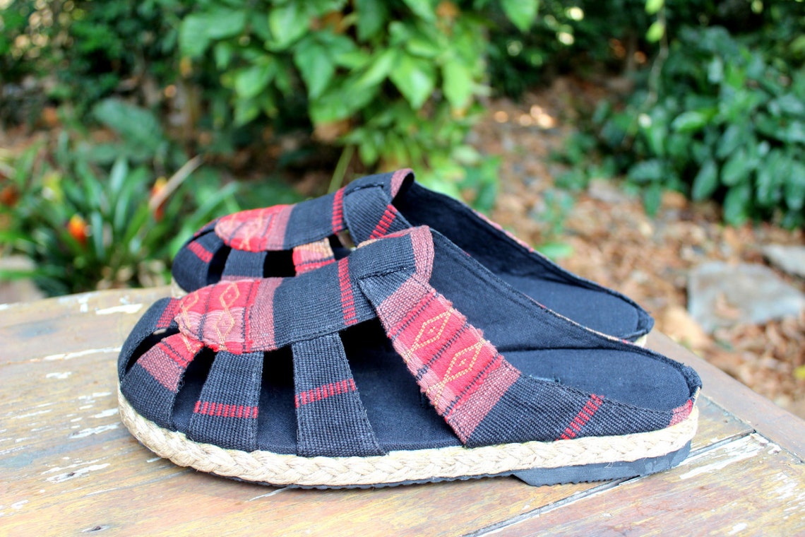 Tribal Naga Mens Shoes in Ethnic Textiles Vegan Slide Summer | Etsy