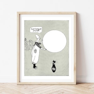JUST CATAPULT YOURSELF Vintage Circus Clown Print - Pun Art