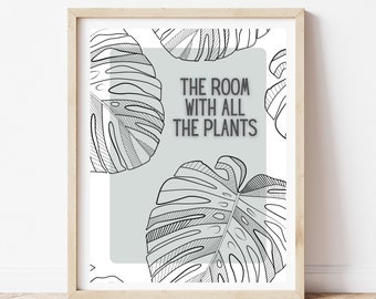 The Room With All The Plants Art Print - Plant Lover Gift