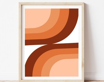 Mid Century Modern Rainbow Abstract Wall Art Print, Downloadable Art, Digital Art, Printable Art