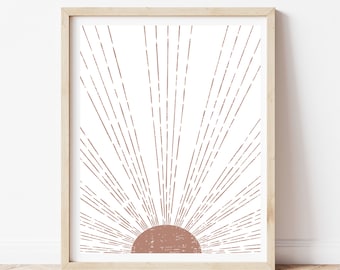 BOHO SUNBURST Large Sunburst Wall Decor, Downloadable Art, Digital Art, Printable Art