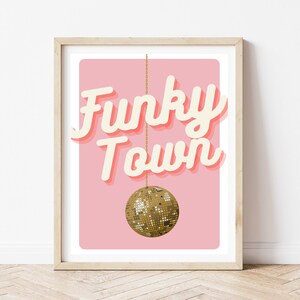 Take Me To Funky Town 1970s Retro Wall Art Print, Downloadable Art, Digital Art, Printable Art, Digital Download Print at Home Art