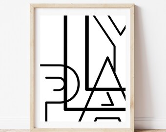 PLAY Art Print - Gender Neutral Nursery Decor, Downloadable Art, Digital Art, Printable Art, Baby Shower Gift