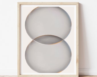 TWO SPHERES Minimalist Abstract Wall Art Print, Downloadable Art, Digital Art Prints, Printable Art