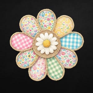 Patchworkbloem, png, sublimatiekunst paaslente (digitale download) afbeelding 5