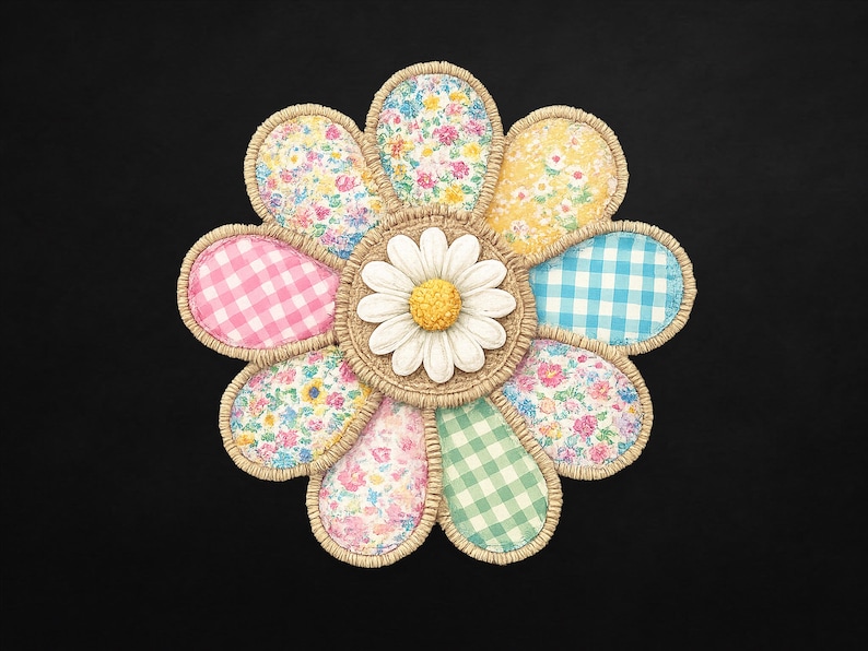 Patchworkbloem, png, sublimatiekunst paaslente (digitale download) afbeelding 5