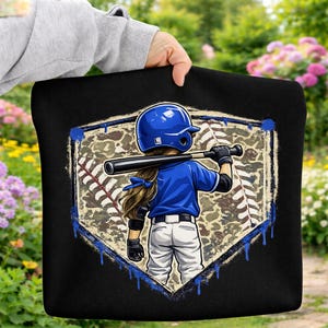 Baseball Player SVG PNG, Bow, Custom Name, Baseball Camo boys Girls Drip (Digital Download) image 5