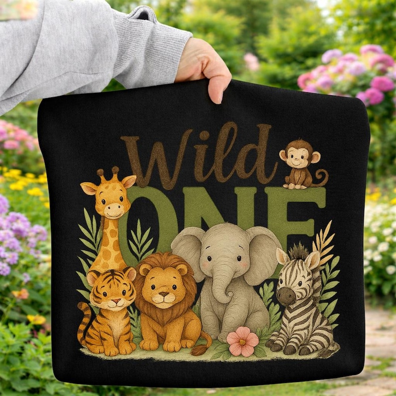 Safari Wild One PNG, Jungle Animals Clipart, First Birthday T-shirt Art ...