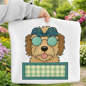 Summer Goldendoodle Beach Shirt Design, Retro Boy PNG (Digital Download)