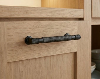 Knurled Brass Cabinet Handle Drawer Pull Gold Black Silver Kitchen Hardware Modern Dresser Bathroom Vanity Furniture 96-320mm
