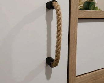 Nautical Rope Drawer Handles, Rustic Dresser Pulls, Jute Rope Cabinet Handles, Farmhouse Furniture Hardware, Coastal Boho Drawer Pulls
