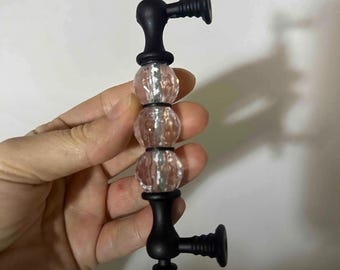 Crystal Drawer Pull Handle, Vintage Brass Cabinet Pull, Clear Crystal Dresser Handle, Luxury Kitchen Cabinet Hardware, Furniture Handle