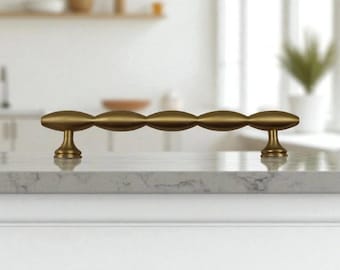 100% Solid Brass Cabinet Handle, Gold Drawer Pull, Luxury Kitchen Cabinet Hardware, Modern Brass Furniture Handle, Wardrobe Pull