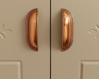 Vintage Cup Pull Handle Metal Cabinet Drawer Knob Shell Style Furniture Hardware for Kitchen Dresser Wardrobe 64 96 128 160mm