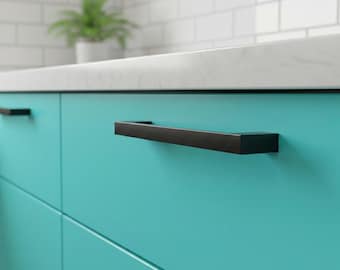 Black Chrome Cabinet Handle 96mm 128mm Hole Centers, Luxury Country Bridge Drawer Pull, Modern Kitchen Cupboard Hardware