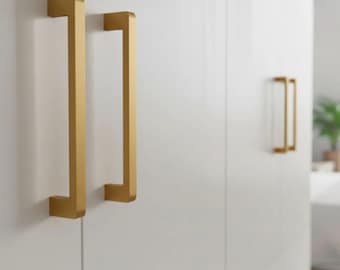 Modern Metal Cabinet Handle Gold Black Chrome Drawer Pull 96-320mm Kitchen Cupboard Wardrobe Hardware Minimalist Decor