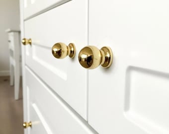 Gold Brass Knob for Cabinets and Drawers, Antique Copper Furniture Pull, Modern Silver Dresser Knobs, Round Metal Kitchen Hardware Decor