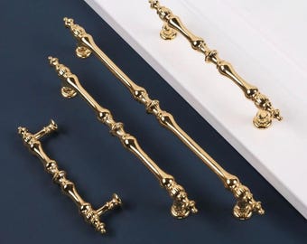 Gold Cabinet Handle Luxury Country Kitchen Drawer Pull Metal Knob Vintage Hardware Home Decor