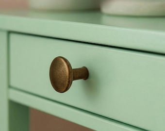 Vintage Brass Drawer Knob, Antique Cabinet Knob, Gold Dresser Pull, Kitchen Cabinet Handle, Furniture Knob, Modern Farmhouse Decor