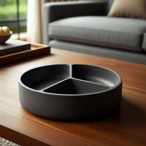 Vassoio per snack con 3 scomparti, vassoio da portata stampato in 3D, vassoio per snack di design