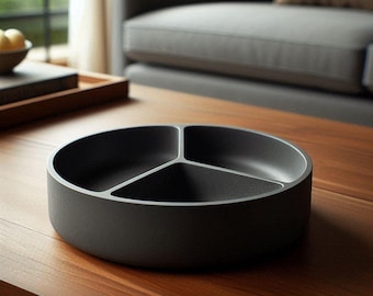 Snacktray met 3 compartimenten, 3D-geprinte serveertray, design snacktray