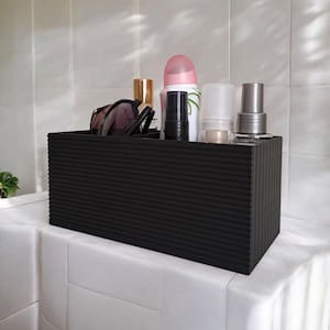 Organizzatore da bagno con 2 scomparti, contenitore per cosmetici per bagno, mobiletto, cucina e scrivania, stampato in 3D.