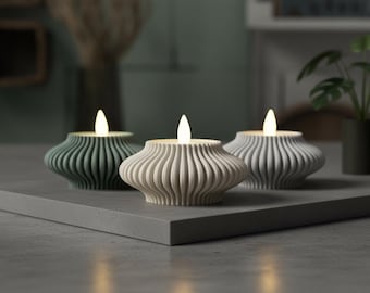 Portavelas moderno, impreso en 3D en PLA, portavelas minimalista, elegante elemento decorativo para el hogar, solo para velas LED.