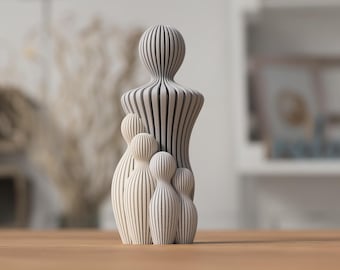 Statua personalizzata per la Festa del Papà, stampata in 3D, regalo per papà con 1-4 figli, figura familiare moderna, Festa del Papà
