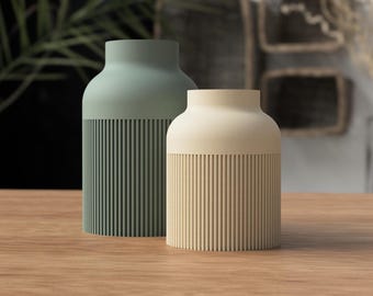 Jarrón Hiku Japandi, impreso en 3D, diseño escandinavo y japonés, decoración moderna para el hogar.