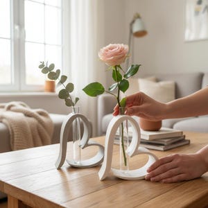Hjärtformad vasdesign med provrör, romantisk dekorativ present till alla hjärtans dag, bordsdekoration för bröllop, glasrör ingår