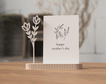Soporte para tarjetas de cumpleaños, decoración de mesa moderna para tarjetas de felicitación o adornos del Día de la Madre, soporte minimalista para tarjetas, impresión 3D al estilo Japandi.