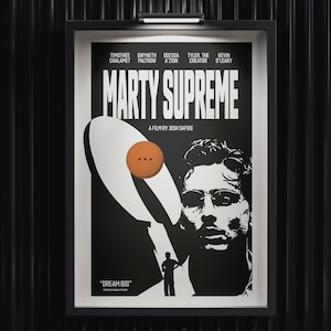 MARTY SUPREME Filmaffisch, Vintage, Minimalistisk Väggkonst