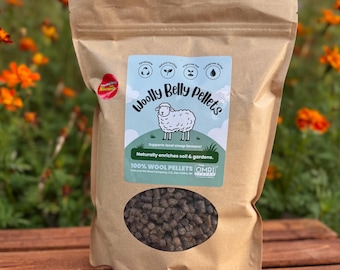 2# Woolly Belly Pellets- Ram Size - 100% Wool Fertilizer for naturally happy plants!