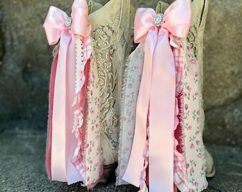 Pink & Roses Boot Bows