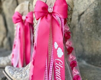 Cloud 9 Sparkle Rose Boot Bows ( side of boot)