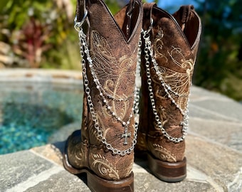 Boot Chains & Charms Silver Crosses