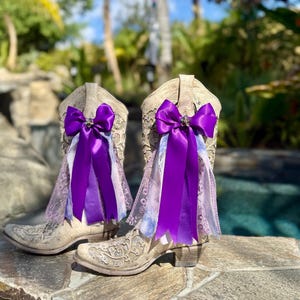 Purple Patterns Boot Bows (Side of boot)
