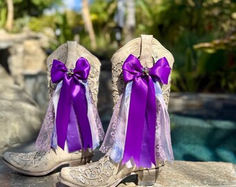 Purple Patterns Boot Bows (Side of boot)