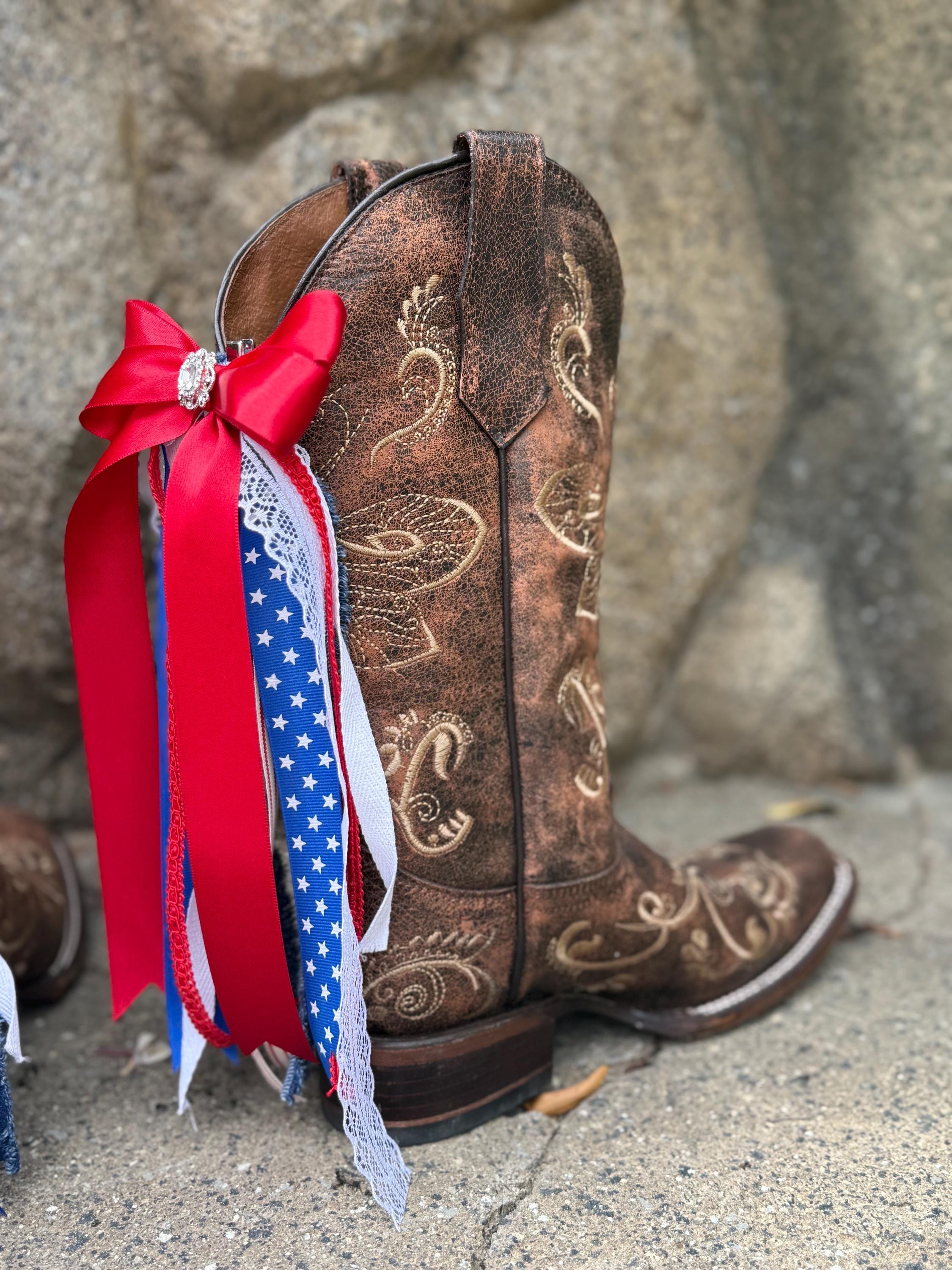 Boot Bows Display Patriotic Boot Bows - Etsy