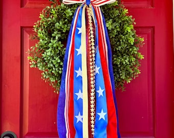 Patriotic Front Porch Bow