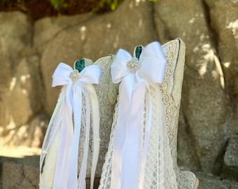 Bridal Bows In White with Sparkle