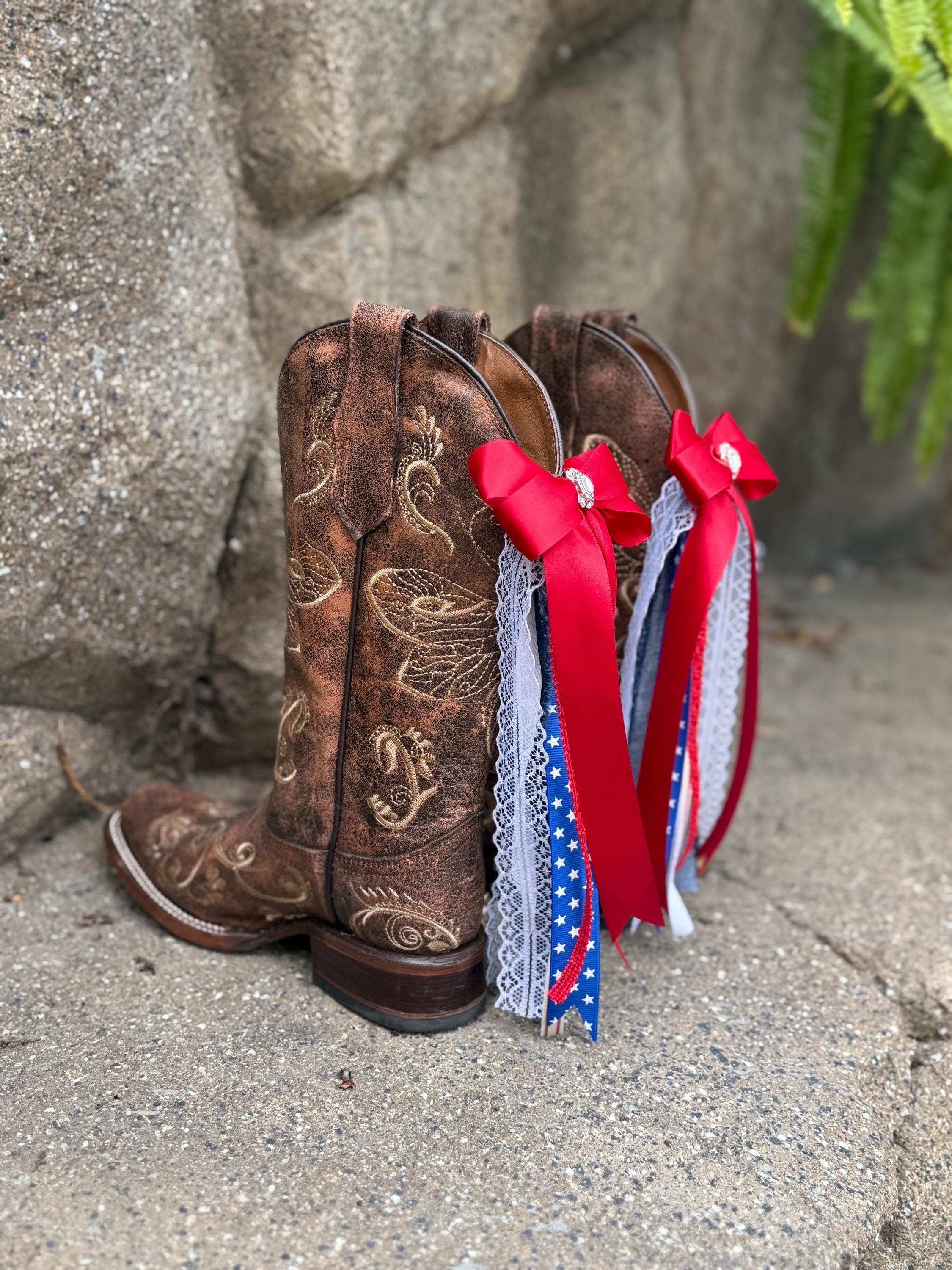 Boot Bows Display Patriotic Boot Bows - Etsy
