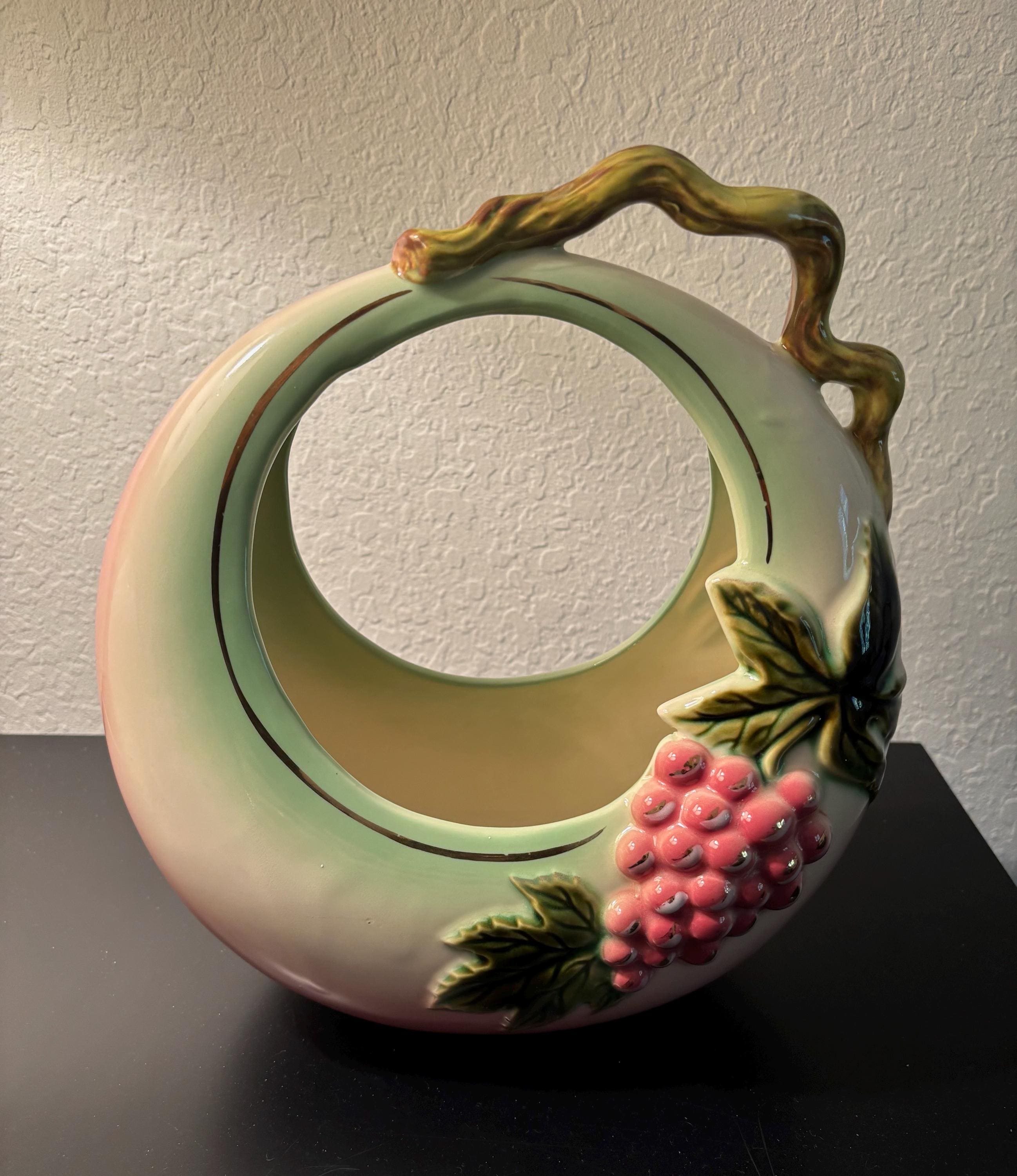 Pink Hull Pottery Basket - Etsy
