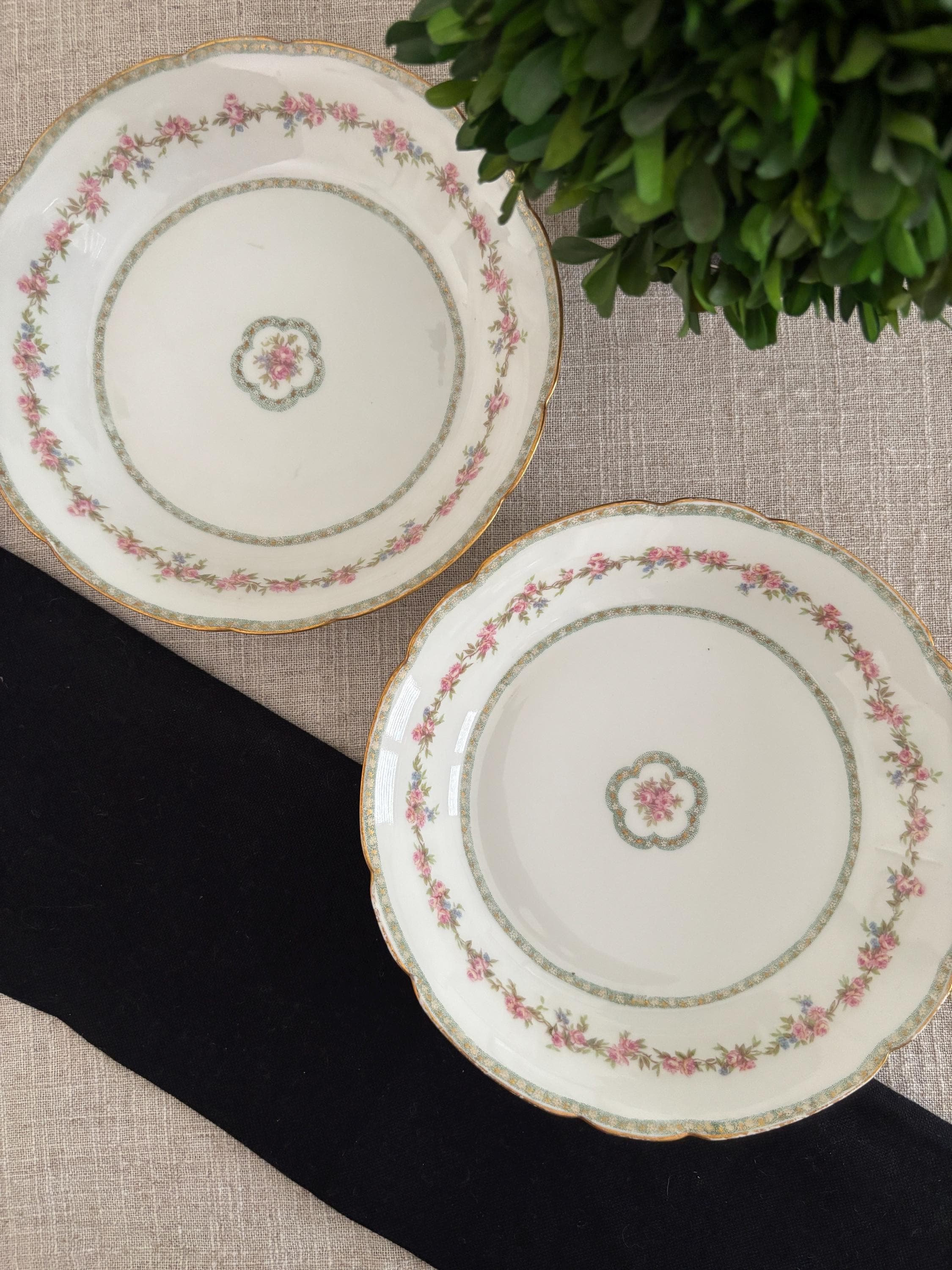 ￼ Ch. Field Haviland クロードモネ ジヴェルニー 5点セット Vintage Charles Field Haviland Limoges Coupe Soup Bowls – Floral