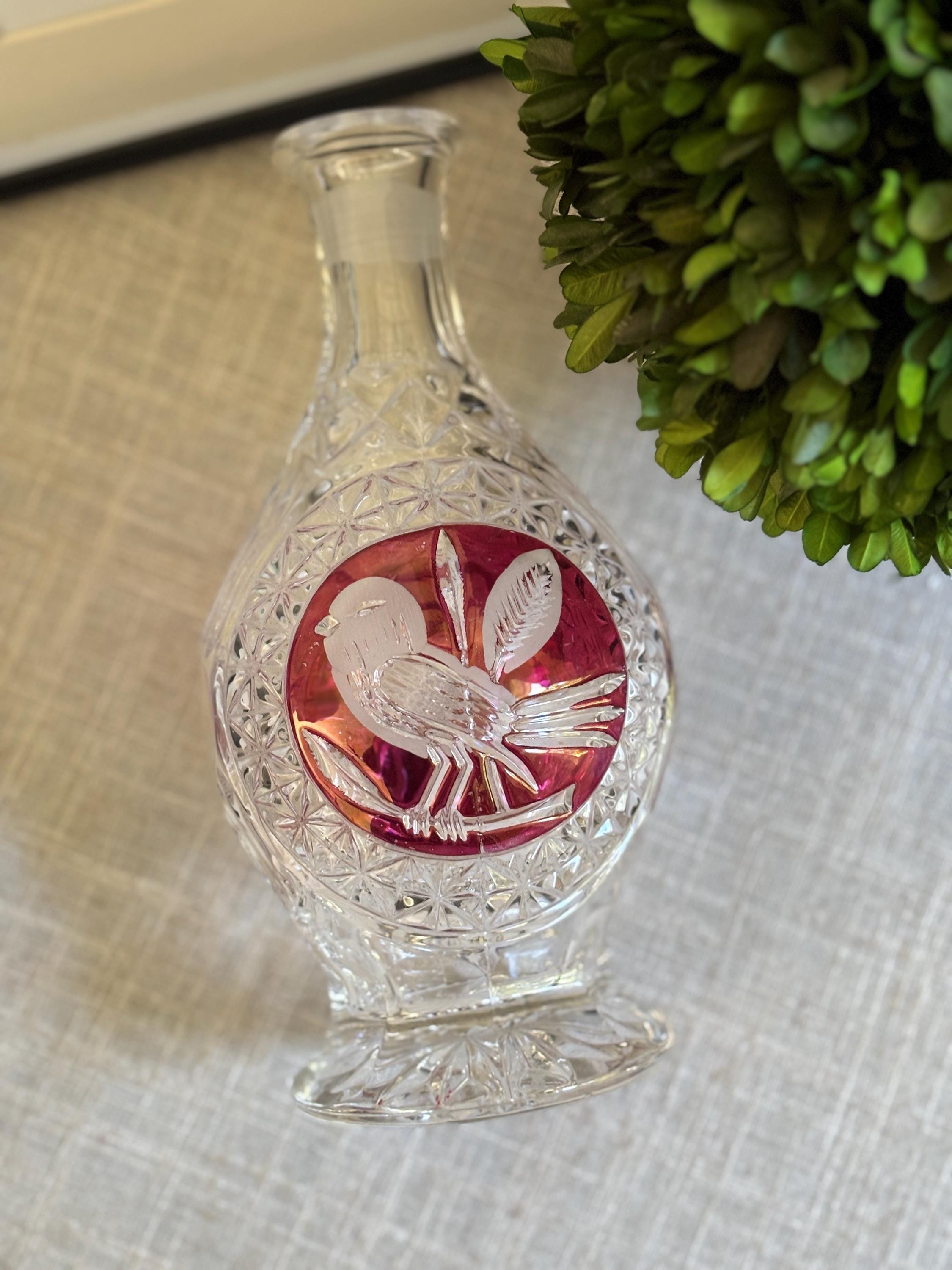 Red Vintage German Crystal Decanter - Etsy