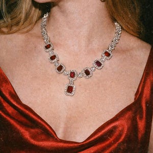 Ruby Luxe Crystal Statement Necklace Set